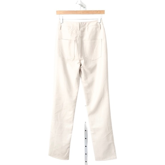 New AFRM Vegan Leather Pant Heston High Waist Straight Leg Off White Size 26 - Picture 5 of 9